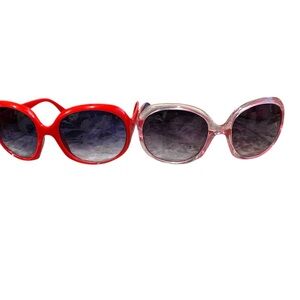Chic Red and Pink Sunglasses Set